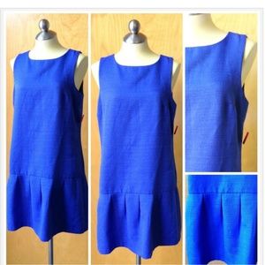 Loft drop waist royal blue zip back dress
